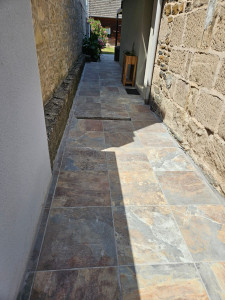 Photo de galerie - Pose de carrelage extérieur 