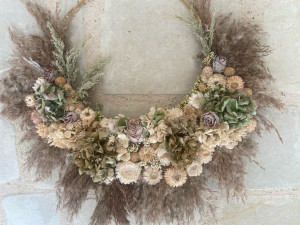 Photo de galerie - Couronne, fleurs naturelles séchées