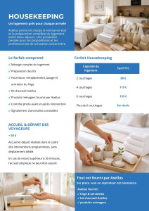 Photo de galerie - Prestations & tarifs Housekeeping Asellus