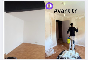 Photo de galerie - Rénovation d’un appartement 52 m, décollage papier enduit générale et peinture et voici le résultats finale remise des clé 4 jours 