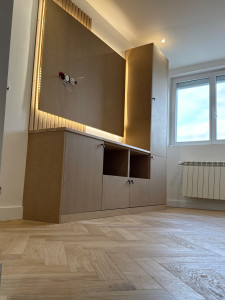 Photo de galerie - Création meuble tv avec MDF