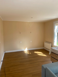 Photo de galerie - Pose de lame pvc avec sur-plinthes