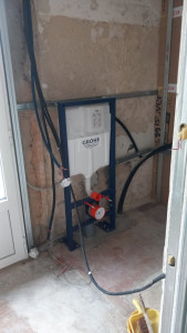 Photo de galerie - Préparation WC GROHE suspendu avec lave main 