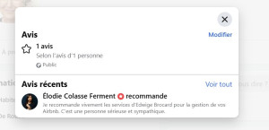 Photo de galerie - Avis cliente de Juillet 2026 sur la page facebook Seine Privée Conciergerie 