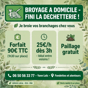 Photo de galerie - Mes tarifs pour le broyage...