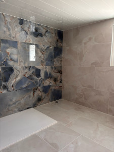 Photo de galerie - Pose de carrelage + faïence 60x120 SDB