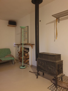 Photo de galerie - Pose de bande à joint, ponçage et mise en peinture.