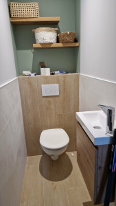 Photo de galerie - Pose WC Suspendus, peinture et carrelage