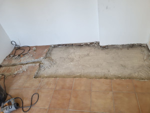 Photo de galerie - Début d'un chantier réalisation d'une douche Italienne 