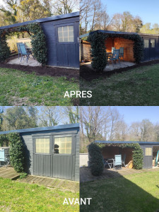 Photo de galerie - Suppression terrasse bois et remise a niveaux des terres