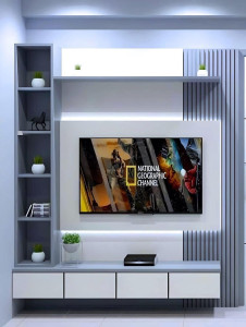 Photo de galerie - Stand tv avec les panneaux décoratif mural 