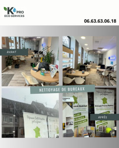Photo de galerie - K PRO ECOSERVICES assure le nettoyage intérieur des locaux et bureaux, garantissant des espaces propres, sains et agréables au quotidien.