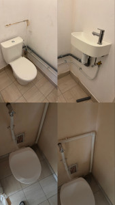 Photo de galerie - Remplacement toilettes plus pose lave main 