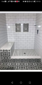 Photo de galerie - Remplacement de benoire pas
 douche italienne. 