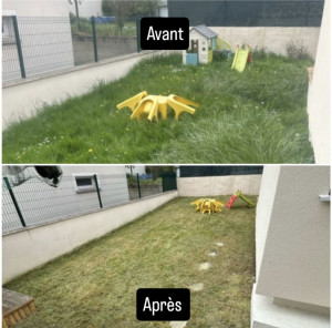 Photo de galerie - C'est un chantier ou j'ai réalisé un tonte de pelouse. 