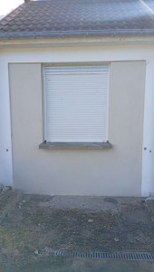 Photo de galerie - Enduit façade taloche éponge blanc 