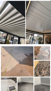 Photo de galerie - Nettoyage de terrasse 
nettoyage pergola / véranda / store banne 
vitrerie ( avec ou sans huisseries) 
demoussage sol , mur 

