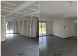 Photo de galerie - Peinture intérieur avant après 