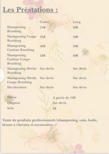 Photo de galerie - Tarif prestations 