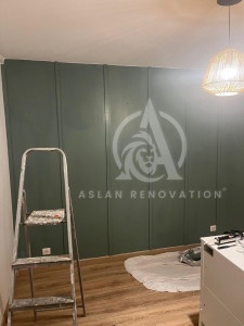 Photo de galerie - Peinture avec tasseaux de bois 