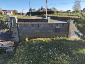 Photo de galerie - Debut de travaux d un enduit monocouche
