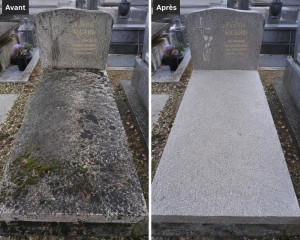 Photo de galerie - Lavage pierre tombale complète 