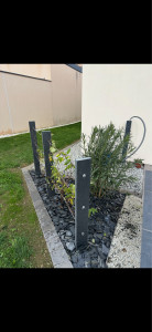 Photo de galerie - Pose de pavé avec plantation et piquer ardoise avec fil