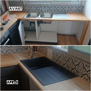 Photo de galerie - Changement du plan de travail et de l'évier 