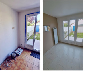 Photo de galerie - Rénovation d'une pièce et menuiseries (avant et après travaux)