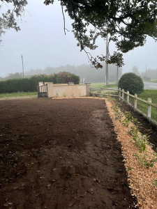 Photo de galerie - Création d'une haie de photinias 