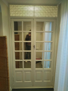 Photo de galerie - Recyclage bloc porte 2 vantaux changement verrs pou des miroirs