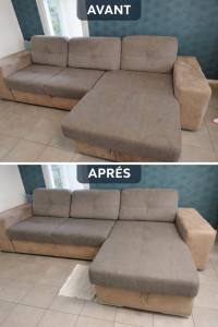 Photo de galerie - Nettoyage, canapé, complet avec injecteur et extracteur