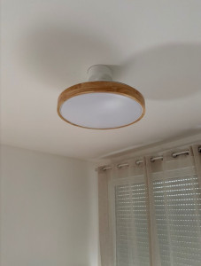 Photo de galerie - Pose d'un ventilateur de plafond associé a une lumière LED