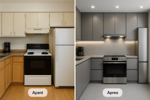 Photo de galerie - Avant/Après d’une cuisine