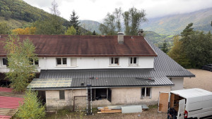 Photo de galerie - Pose de toiture, bac, acier, plus pose de gouttière