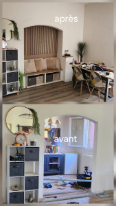 Photo de galerie - Création coin repas en placo 