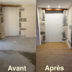 Photo de galerie - J’ai nivelé un sol irrégulier et posé du parquet. Le propriétaire de l’appartement était très satisfait.