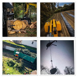 Photo de galerie - Egalement nacelle, évacuation (de la pelle à l’hélicoptère), fendage