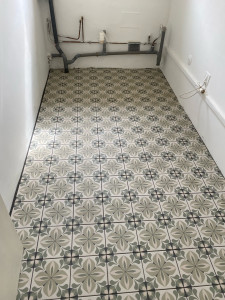 Photo de galerie - Carrelage imitation carreaux de ciment 