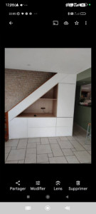 Photo de galerie - Meuble sous-escalier sur mesure 
