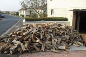 Photo de galerie - Rangement d un tas de bois livré en vrac,