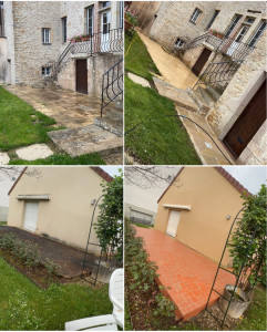 Photo de galerie - Spécialiste en nettoyage extérieur et intérieur de bâtiments. #facade #jardin avant après, entretien hydrofuge anti mousse … 