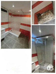 Photo de galerie - Remplacement cabine de douche par ensemble douche receveur paroie 