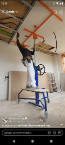 Photo de galerie - Isolation Pose plaque de plâtre bande enduit perçage 