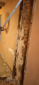 Photo de galerie - Rénovation d'un mur en placoplatre suite à un dégât des eaux