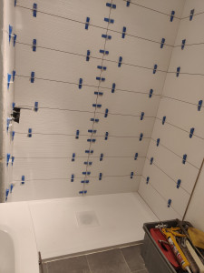 Photo de galerie - Realisation et pose d une douche avec carrelage 