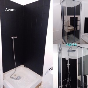 Photo de galerie - Pose cabine de douche et colonne
