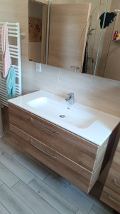 Photo de galerie - Remplacement vasque, robinetterie, et syphon.