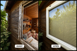Photo de galerie - Restauration d’une fenêtre de cabanon pour des clients