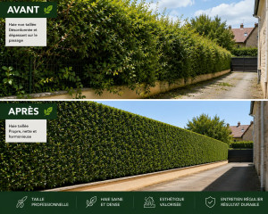 Photo de galerie - Spécialiste de l'aménagement et de l'entretien des espaces verts, SB Élagage vous accompagne pour tous vos travaux extérieurs. Nous réalisons l'élagage, l'abattage d'arbres, la taille de haies, le débroussaillage, la tonte de pelouse, la création de jardi
